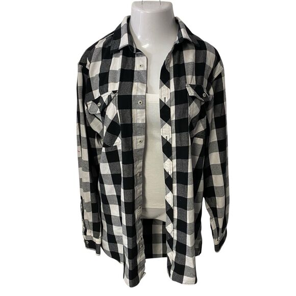 Upcycled Flannel Shirt Shacket Womens 3X NRA Patriot Grunge Patchwork Folk Art - Picture 6 of 16